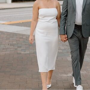 Sachin + Babi X BHLDN Anthropologie White Strapless Dress